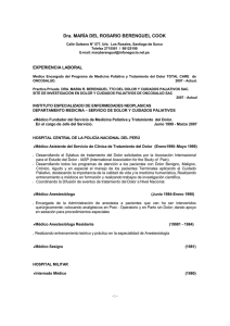 En Espa&ntilde;ol - Dra. Mar&iacute;a Berenguel Cook