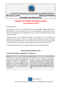 06 de Enero 2014 CIRCULAR Nº006/14 INFORMACION IMPOSITIVA CIUDAD AUTÓNOMA DE BUENOS AIRES