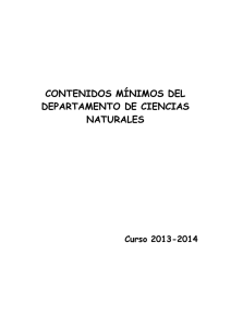 CONTENIDOS MÍNIMOS DEL DEPARTAMENTO DE CIENCIAS NATURALES Curso 2013-2014