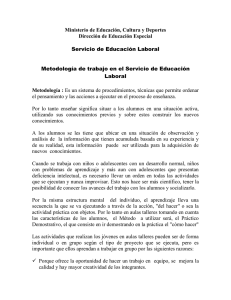 Documento sobre la metodología de educación Laboral
