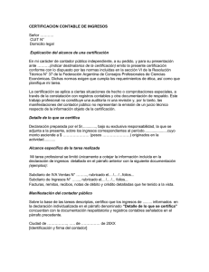 CERTIFICACION CONTABLE DE INGRESOS R.T.Nº 37