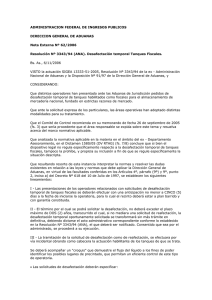 ADMINISTRACION FEDERAL DE INGRESOS PUBLICOS DIRECCION GENERAL DE ADUANAS
