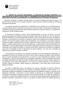 Acord Moción de Alcaldía proponiendo la adopción de acuerdo