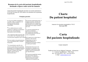 Resumen de la carta del paciente hospitalizado destinado a fijarse
