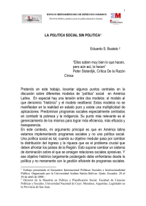 LA POLITICA SOCIAL SIN POLITICA