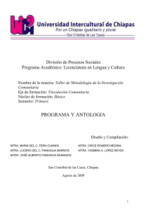 PROGRAMA Y ANTOLOGIA  División de Procesos Sociales