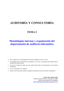 I.2 Metodologías internas y organización del departamento de
