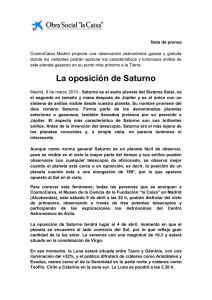 NDP Observación Oposición Saturno CosmoCaixa Madrid