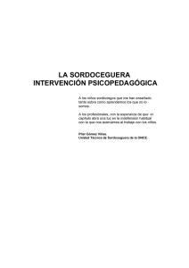La Sordoceguera: Intervención psicopedagógica.