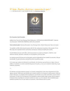 &ldquo;Pueblo, doctrina y proyecto de pa&iacute;s&rdquo;.