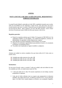 nueva escuela de educación infantil. requisitos y normas generales