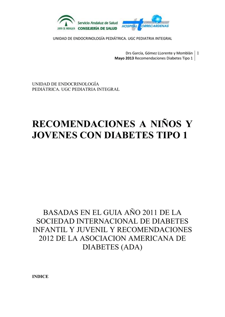 Recomendaciones diabetes tipo 1