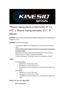 NOMBRE DEL CURSO: “Kinesio Taping básico e intermedio, KT 1 y