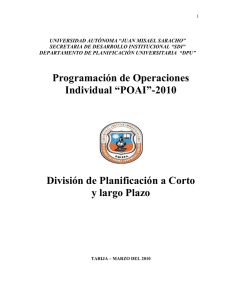 Formato POAI(Ejemplo) - Universidad Autónoma Juan Misael Saracho