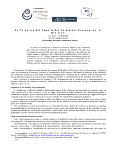 La Narrativa del Amor en las Relaciones Cercanas de los mexicanos