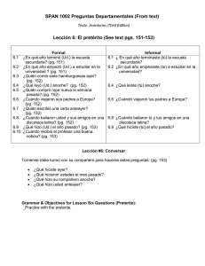 SPAN 1002 Preguntas Departamentales (From text)