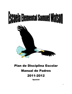 Plan de Disciplina Escolar Manual de Padres 2011