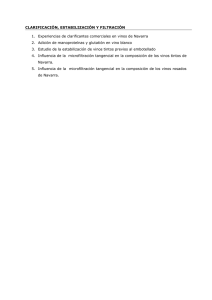 Clarificacion, estabilizacion y filtracion