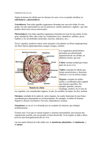 Clasificación de los seres vivos.