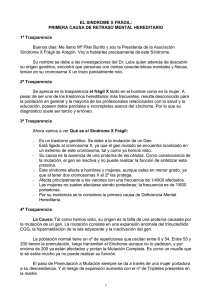 el sindrome x fragil: primera causa de retraso mental hereditario