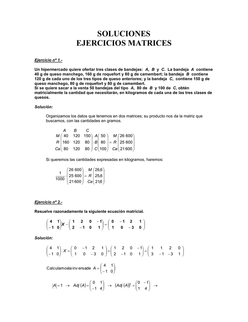 EJERCICIOS MATRICES