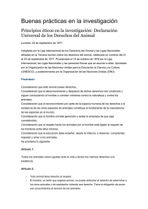 Declaración Universal de los Derechos del Animal