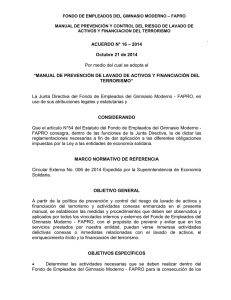 Acuerdo No.016 Manual de Prevención y Control del Riesgo