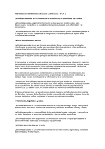 Manifiesto de la Biblioteca Escolar ( UNESCO / IFLA )