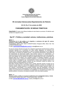 XII Jornadas de Interescuelas / Departamentos de Historia