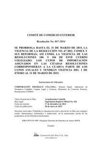 COMEX: Resolución No. 023-2014: SE REFORMA EL