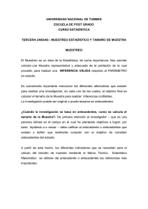 UNIVERSIDAD NACIONAL DE TUMBES ESCUELA DE POST GRADO CURSO ESTAD&Igrave;STICA