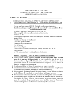 UNIVERSIDAD DE EL SALVADOR FACULTAD DE INGENIERIA Y ARQUITECTURA ADMINISTRACION ACADEMICA 1)