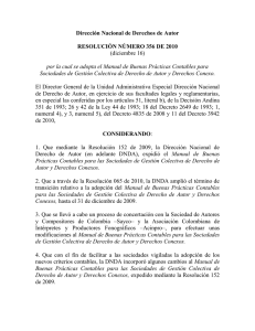 Dirección Nacional de Derechos de Autor RESOLUCIÓN NÚMERO