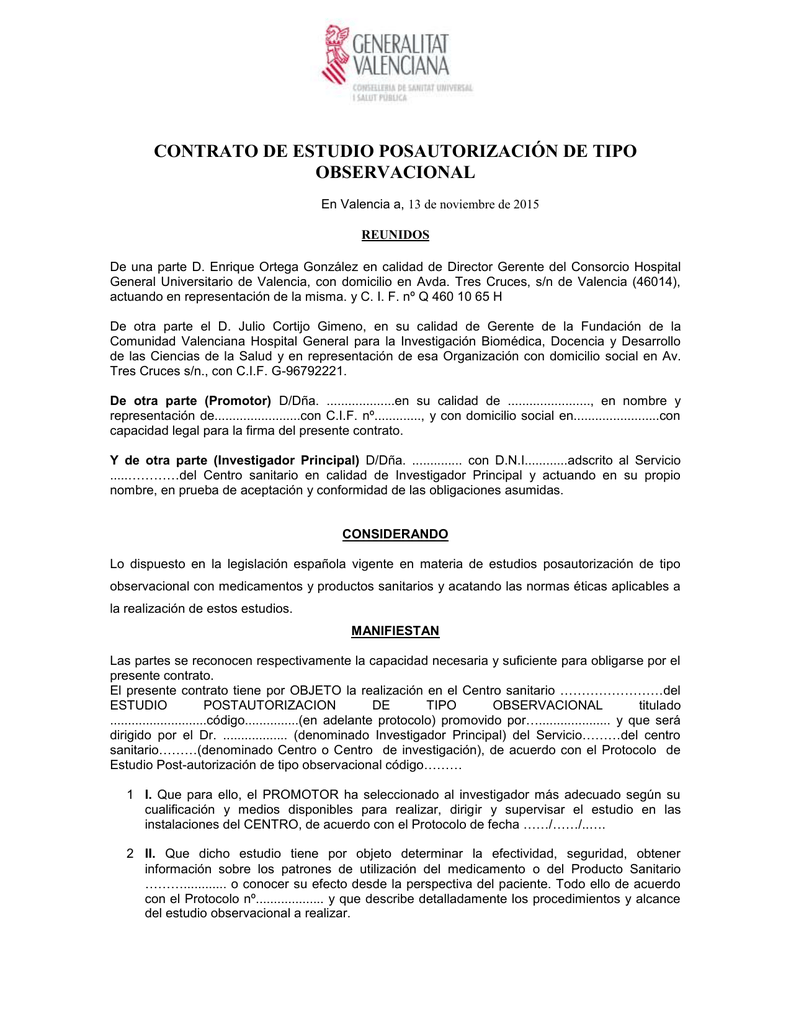 Contrato estudio observacional Fundación Investigación Hospital