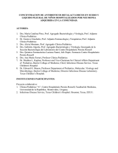 concentracion de antibioticos betalactamicos en suero y