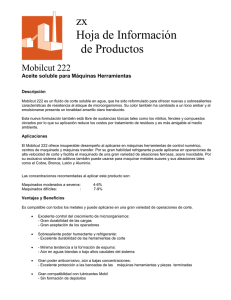 zx Hoja de Información de Productos Mobilcut 222 Aceite soluble