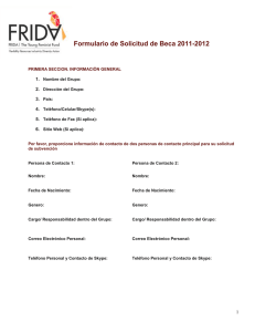 Formulario de Solicitud de Beca 2011