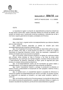 Resolución 026/10 - Gobierno de la Provincia de Entre Ríos