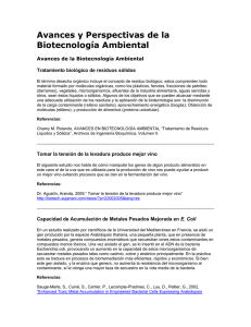 Avances y Perspectivas de la Biotecnología Ambiental