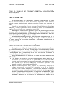 TEMA  3.-  NORMAS  DE  COMPORTAMIENTO. ... PROFESIONAL