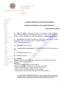 Programa de Becas de Desarrollo Profesional Experto Universitario en Tecnología Educativa OAS/DHDE/CIR.114/2015