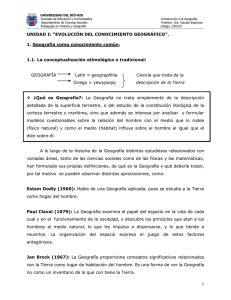 unidad i: “evolución del conocimiento geográfico”