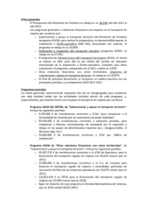 Cifras generales - El Presupuesto del Ministerio de Fomento se