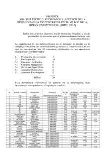 URGENTE: ANALISIS TECNICO, ECONOMICO Y JURIDICO DE LA