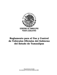 Reglamento para el Uso y Control de Vehículos Oficiales del