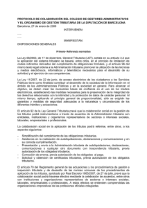 PROTOCOLO DE COLABORACIÓN DEL COLEGIO DE GESTORES ADMINISTRATIVOS