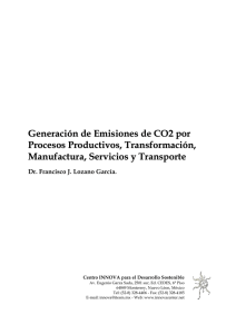 Generación de emisiones de CO2 por procesos productivos