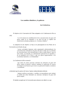 Los cambios climáticos y la Pobreza José Goldemberg