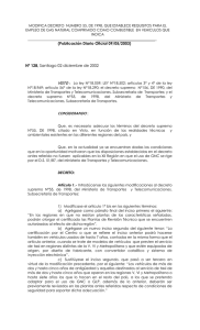 D.S. 128/2002 del Ministerio de Transportes y Telecomunicaciones