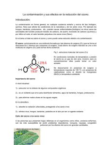 La contaminación y sus efectos en la reducción del ozono. Introducción: